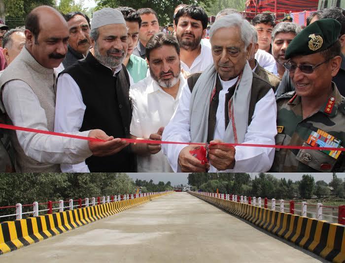 Ending years of wait, Mufti inaugurates Sopore Bypass Bridge